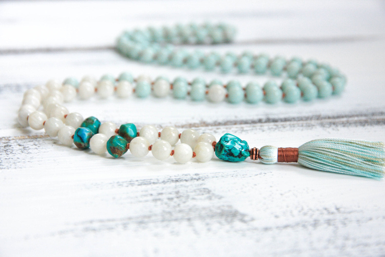 amazonite mala beads 108
