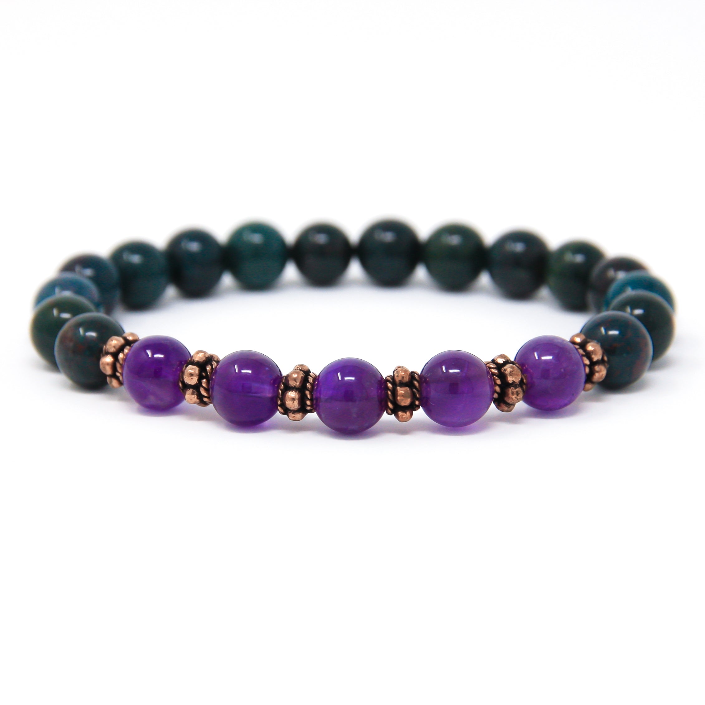 Indian Bloodstone yoga bracelet, boho jewelry