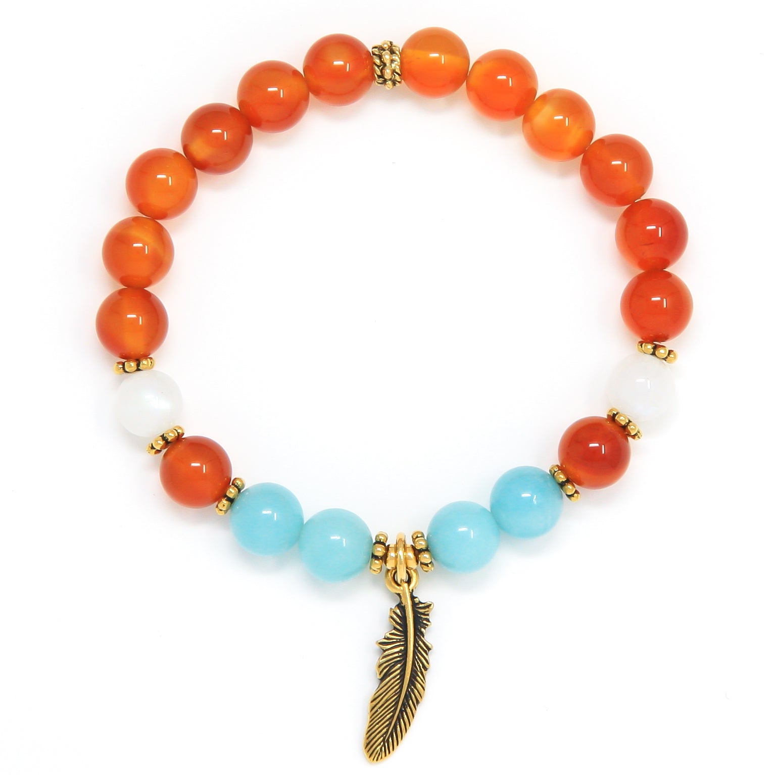 Carnelian Amazonite Mala Bracelet, boho jewelry