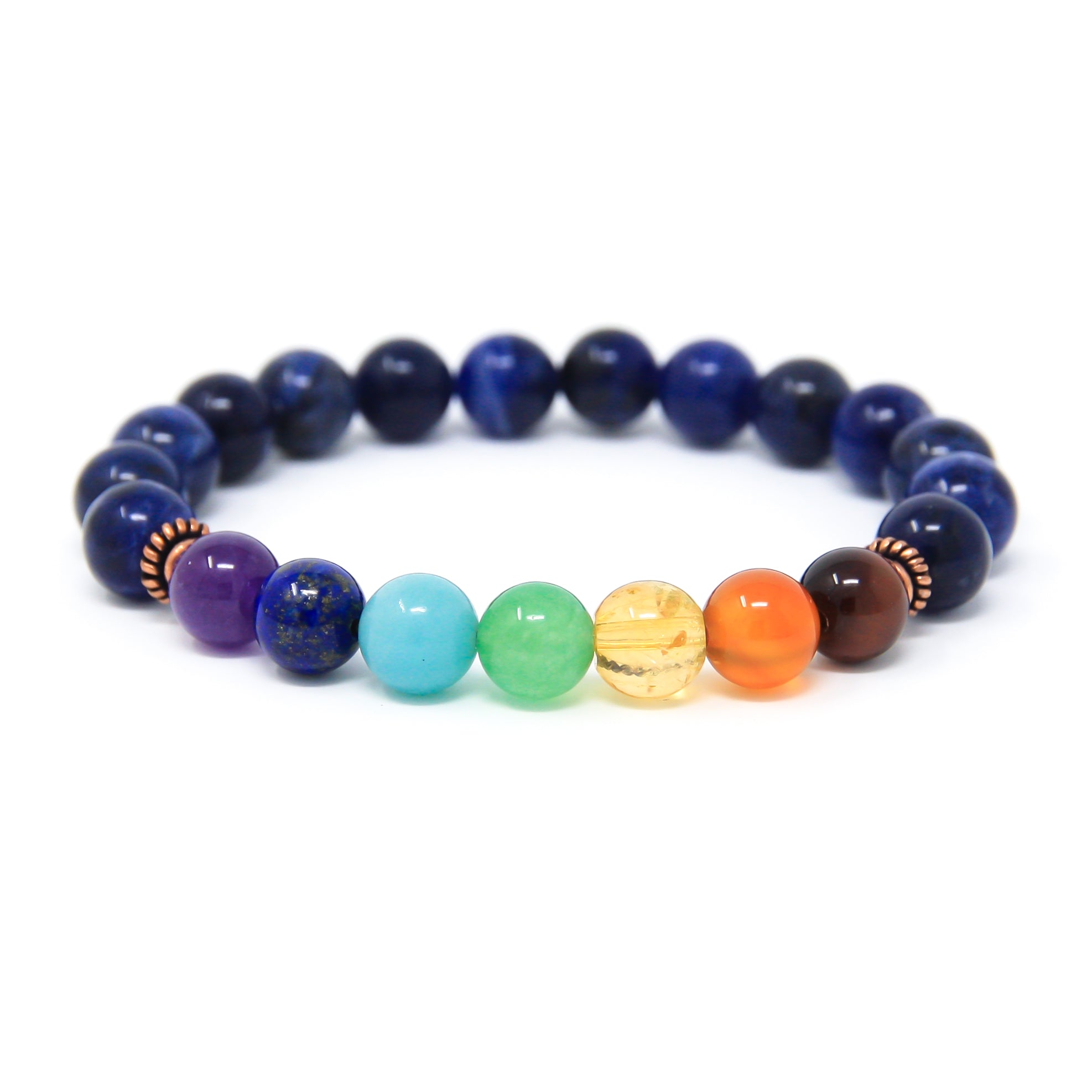 7 Chakra mala Bracelet with Sodalite, spiritual jewelry