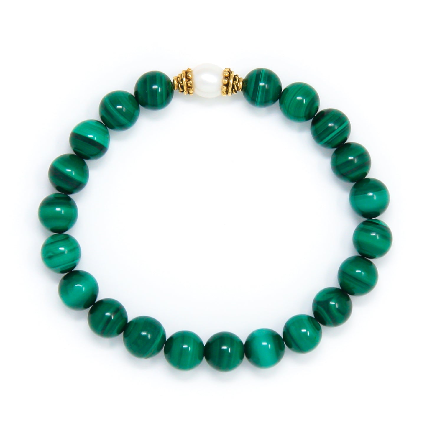 Malachite Mala Bracelet with Pearl