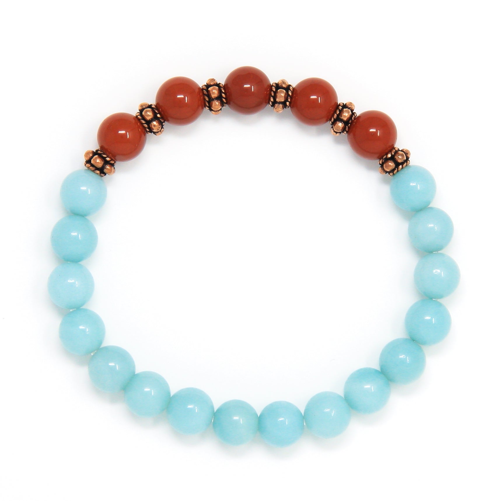 Amazonite Red Jasper Mala Bracelet, crystal healing jewelry