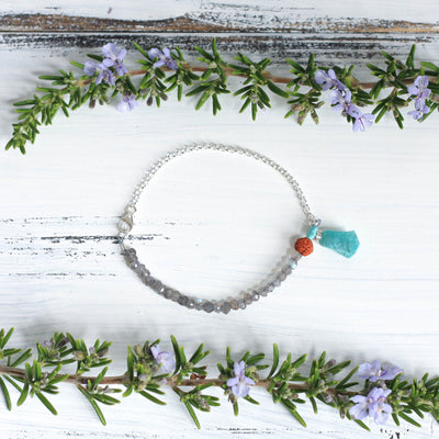 Labradorite Yoga Bracelet with Tassel