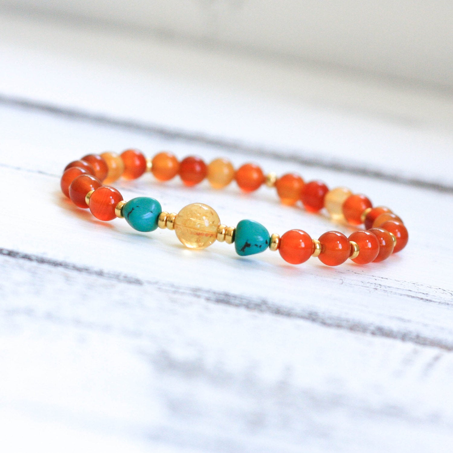 energy bracelet with Carnelian Turquoise Citrine, spiritual jewelry