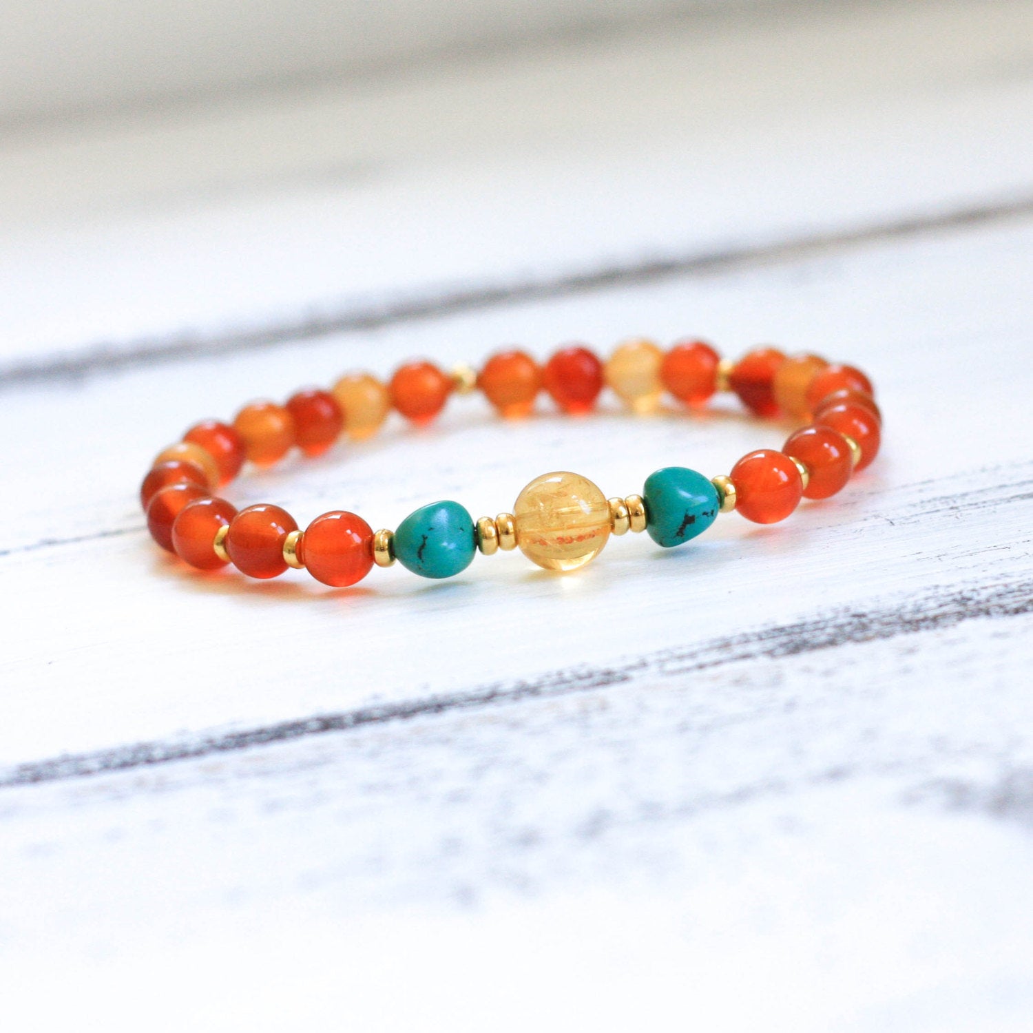 Citrine Turquoise Mala prayer Bracelet, buddhist jewelry