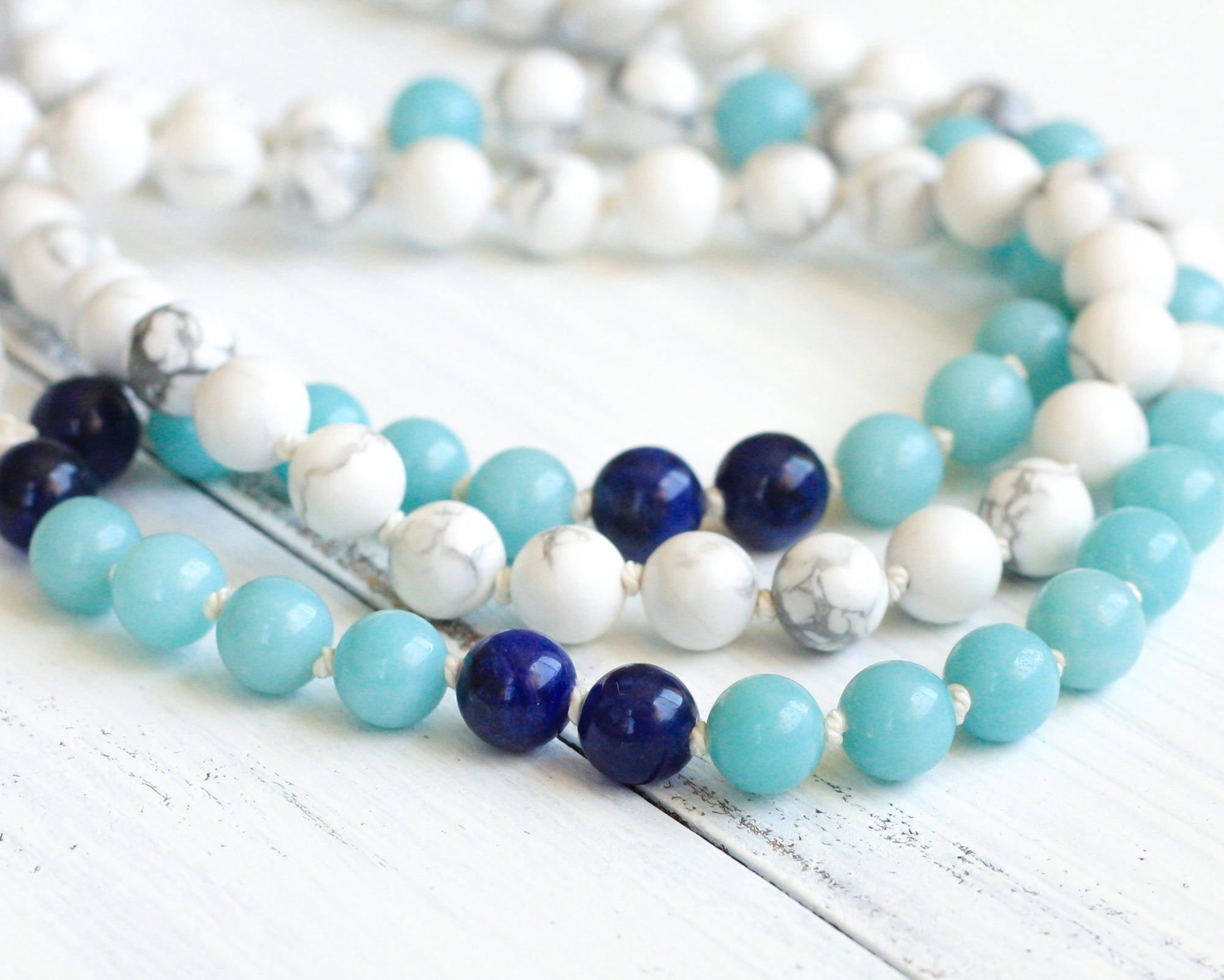 howlite amazonite mala beads 108