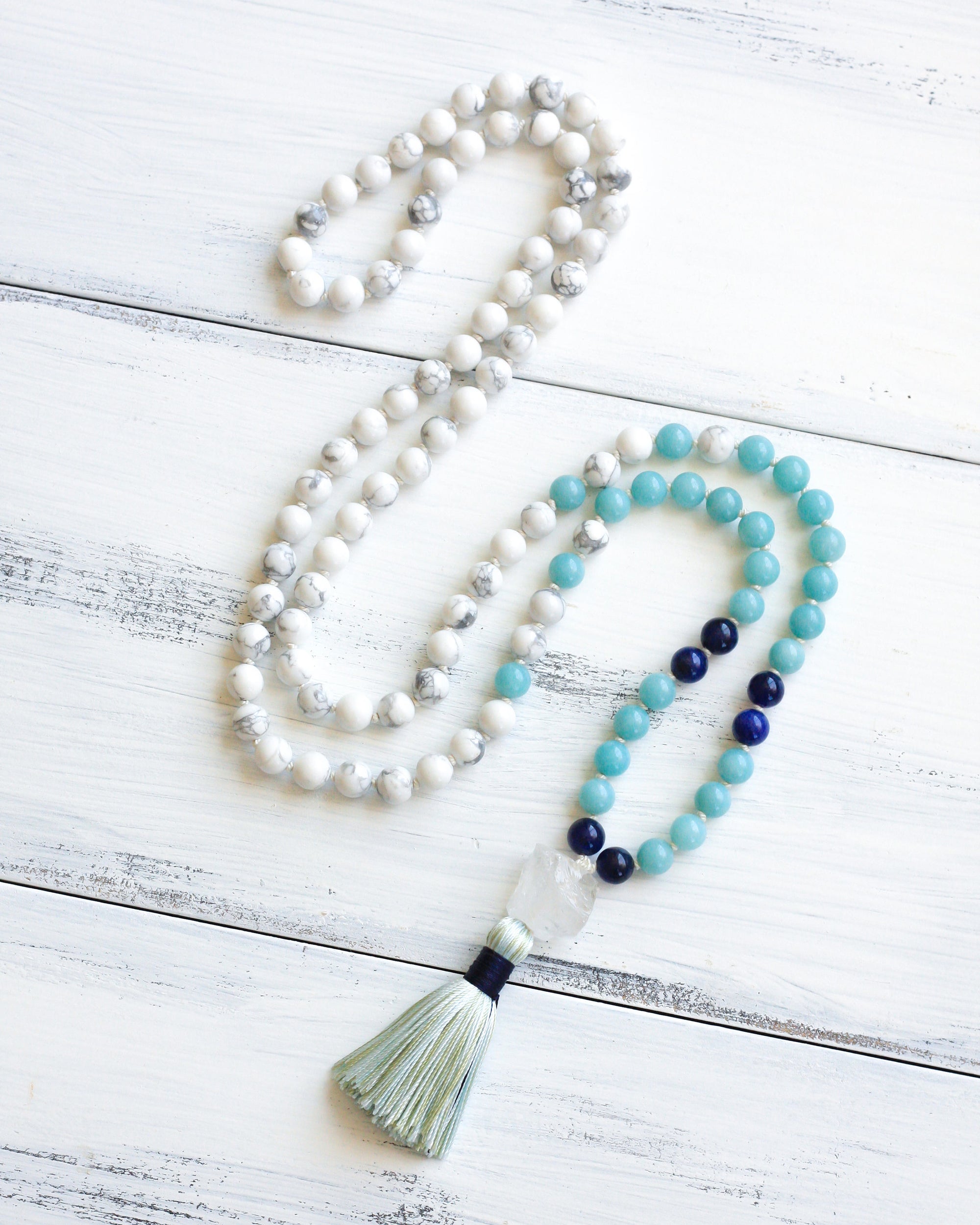 howlite amazonite buddhist prayer beads