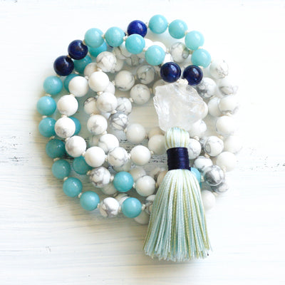 Howlite Amazonite Mala Necklace