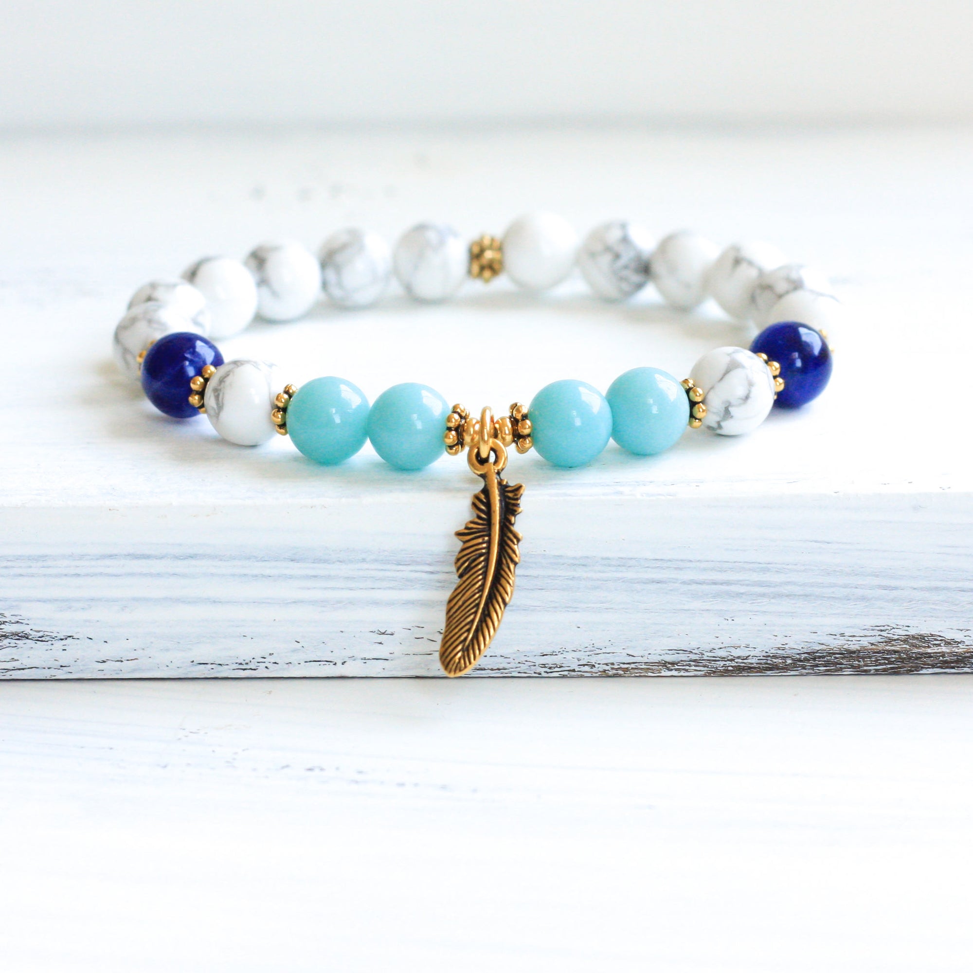 Howlite Mala Bracelet, boho jewelry