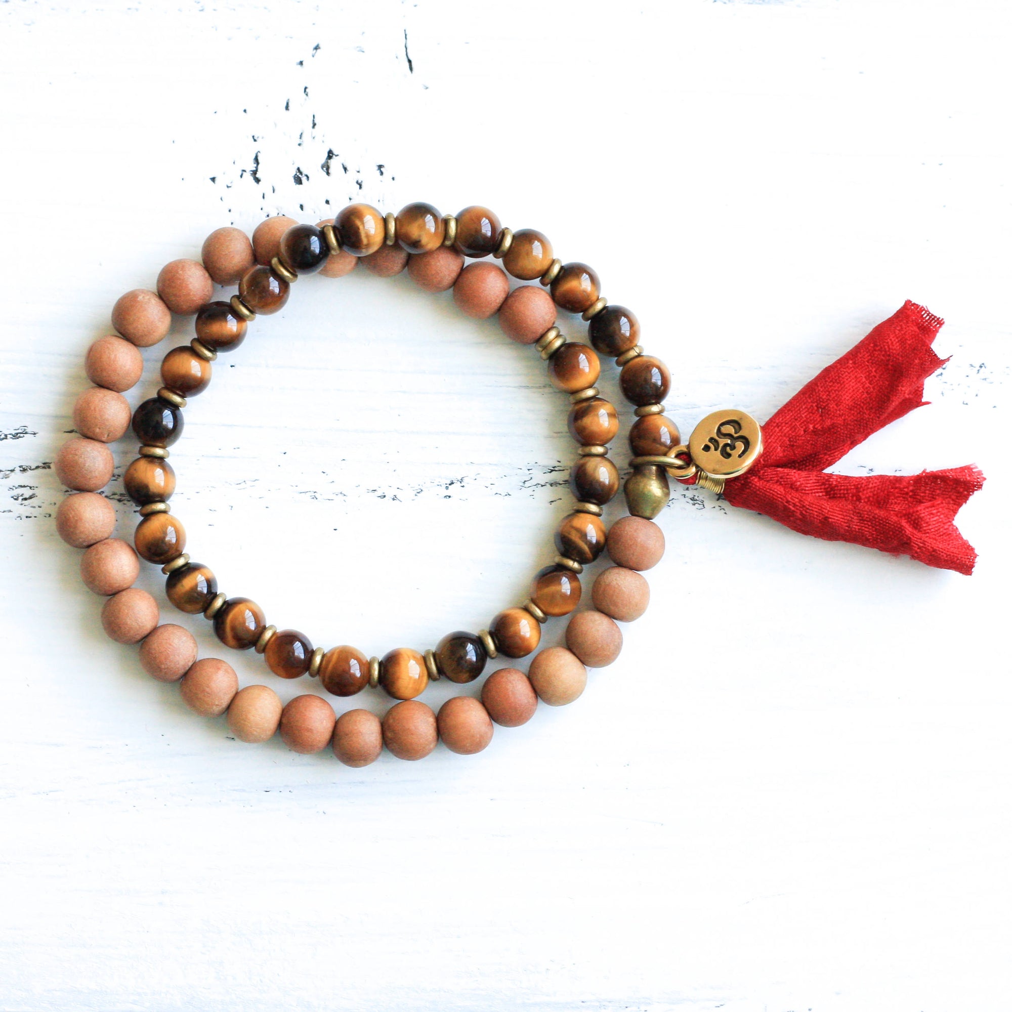 Tiger’s Eye Sandalwood Boho Style Bracelet, crystal healing jewelry