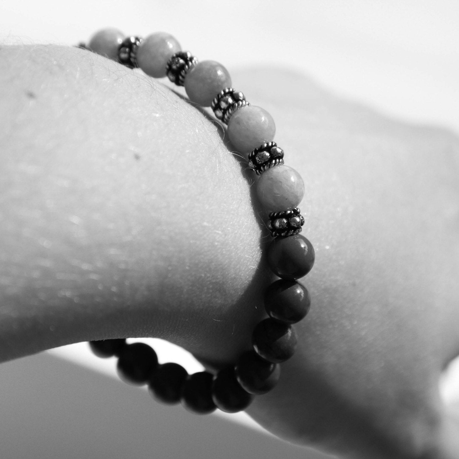 Black Tourmaline & Fluorite Mala Bracelet