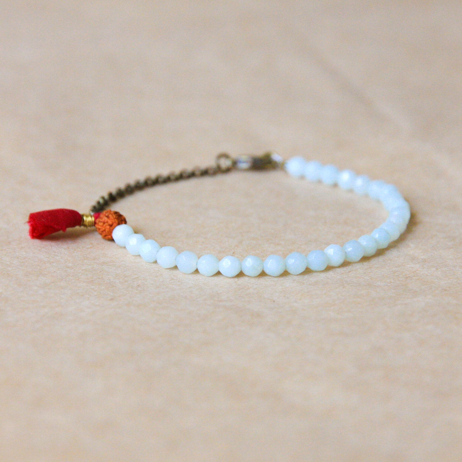 amazonite dainty mala bracelet, yoga jewelry