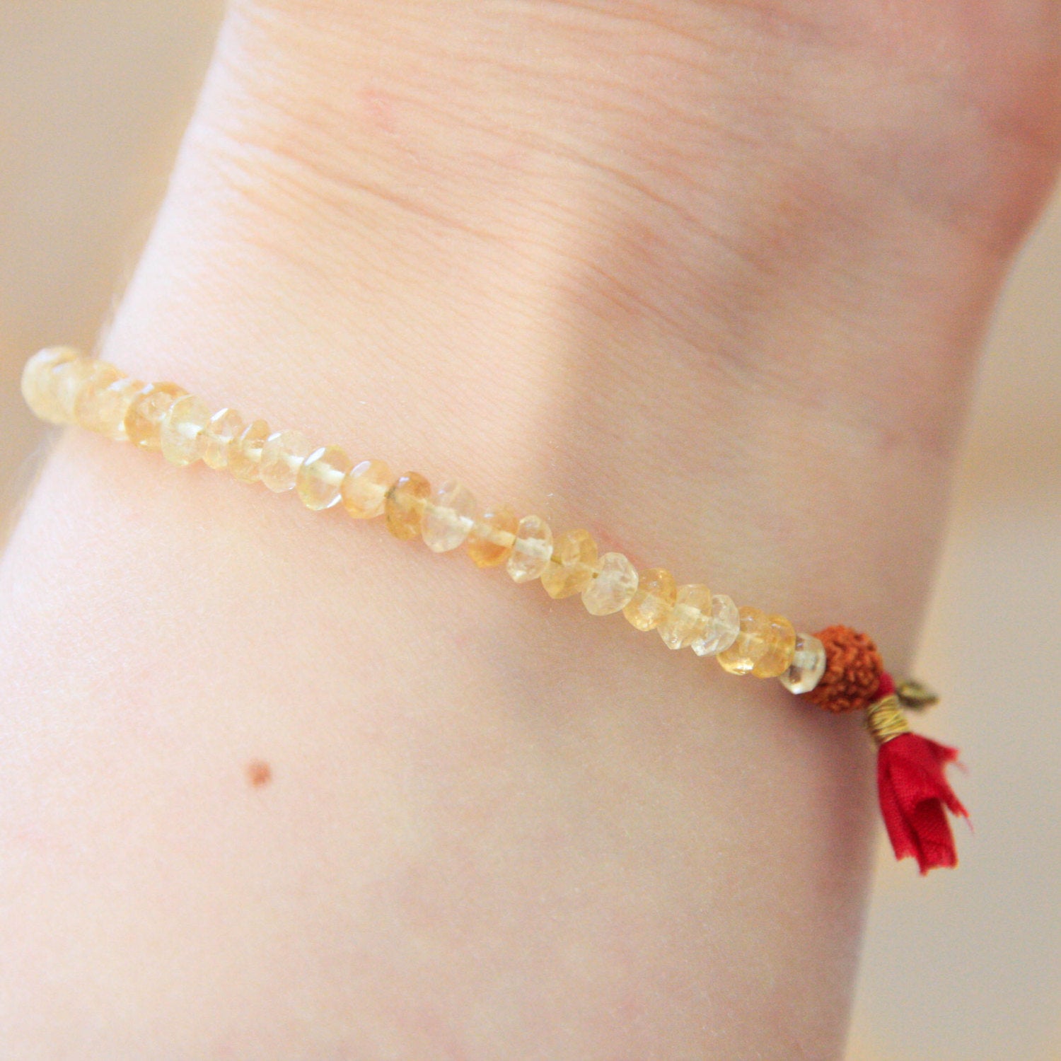 dainty bracelet, citrine mala bracelet