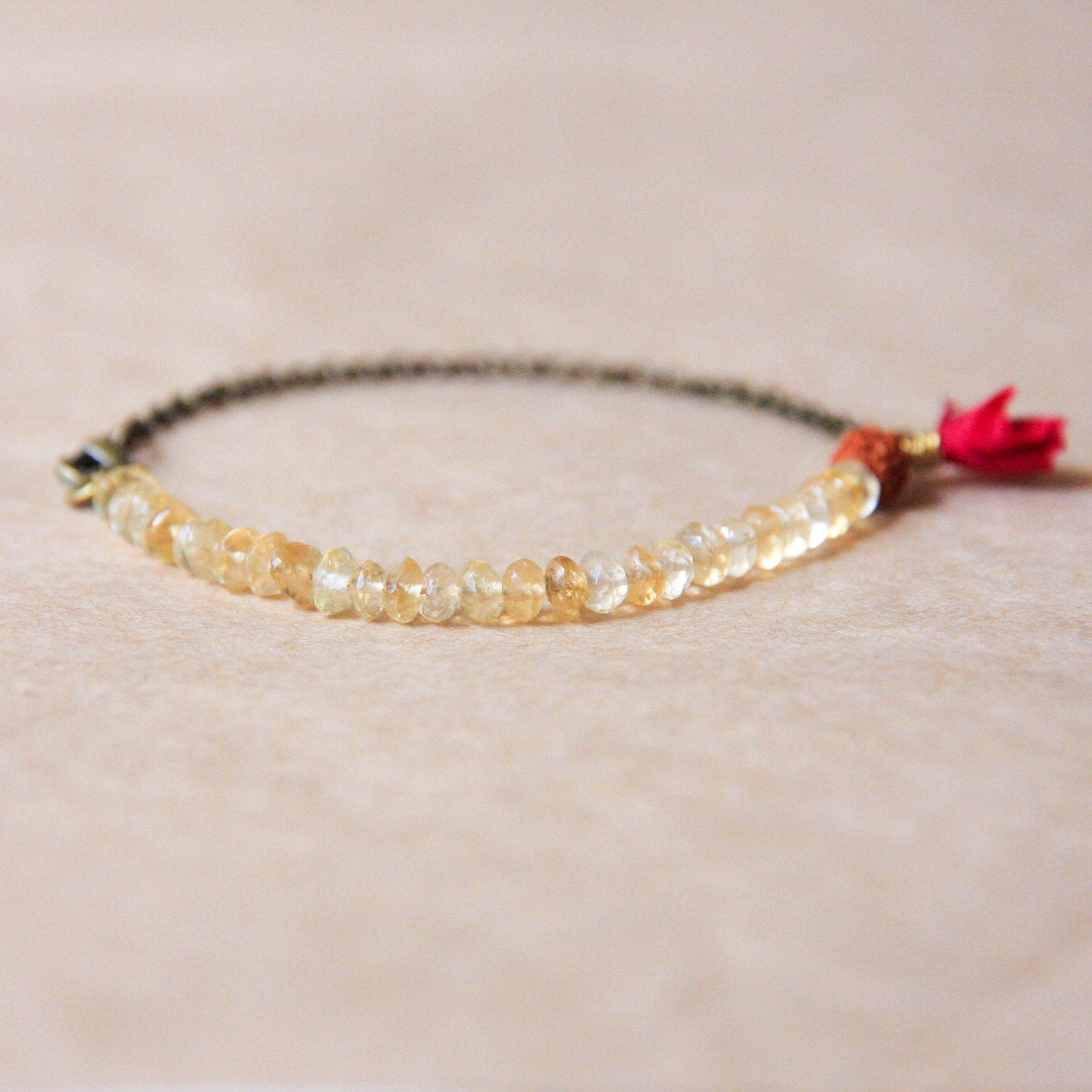 dainty Citrine bracelet, yoga jewelry