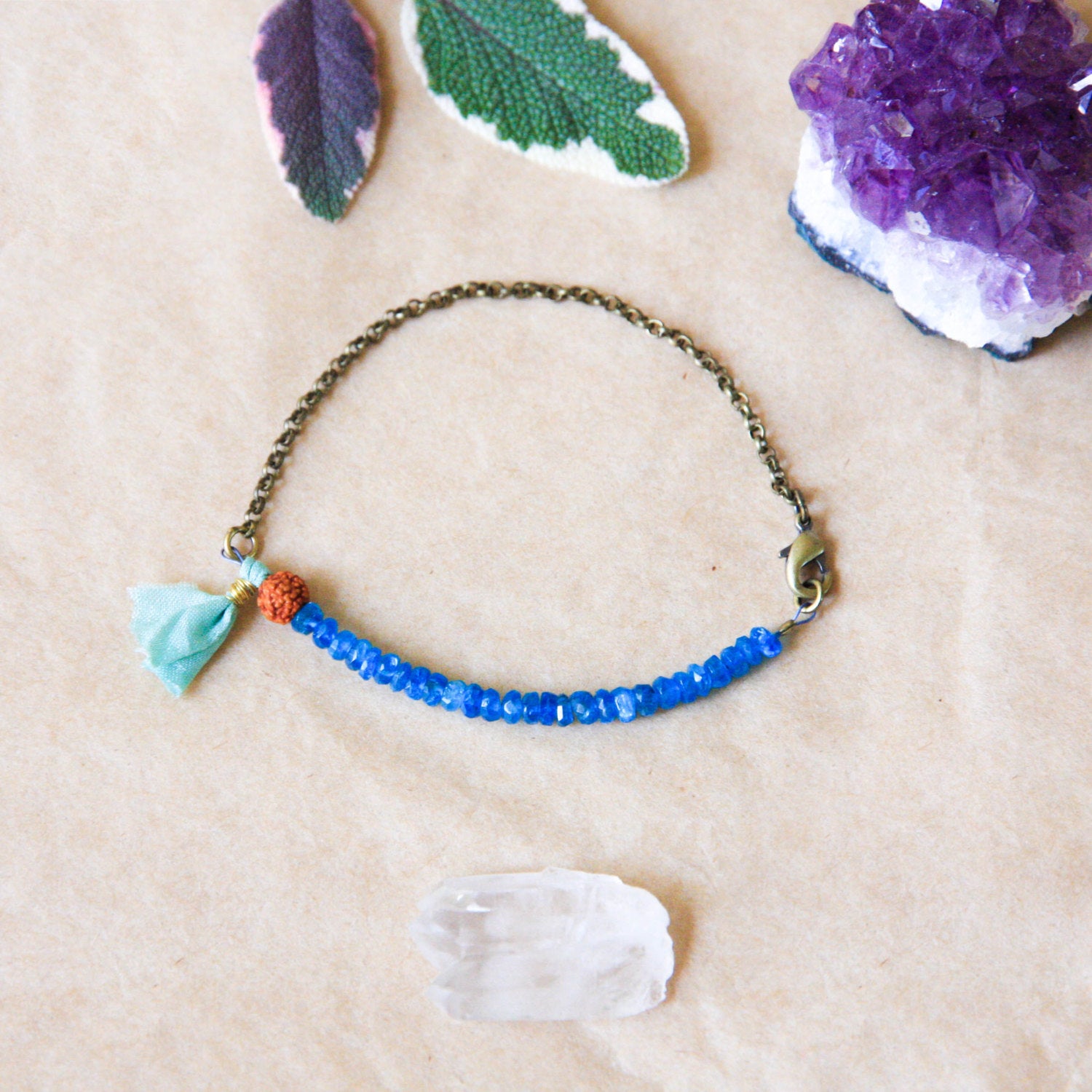 Blue Apatite bracelet, yoga jewelry
