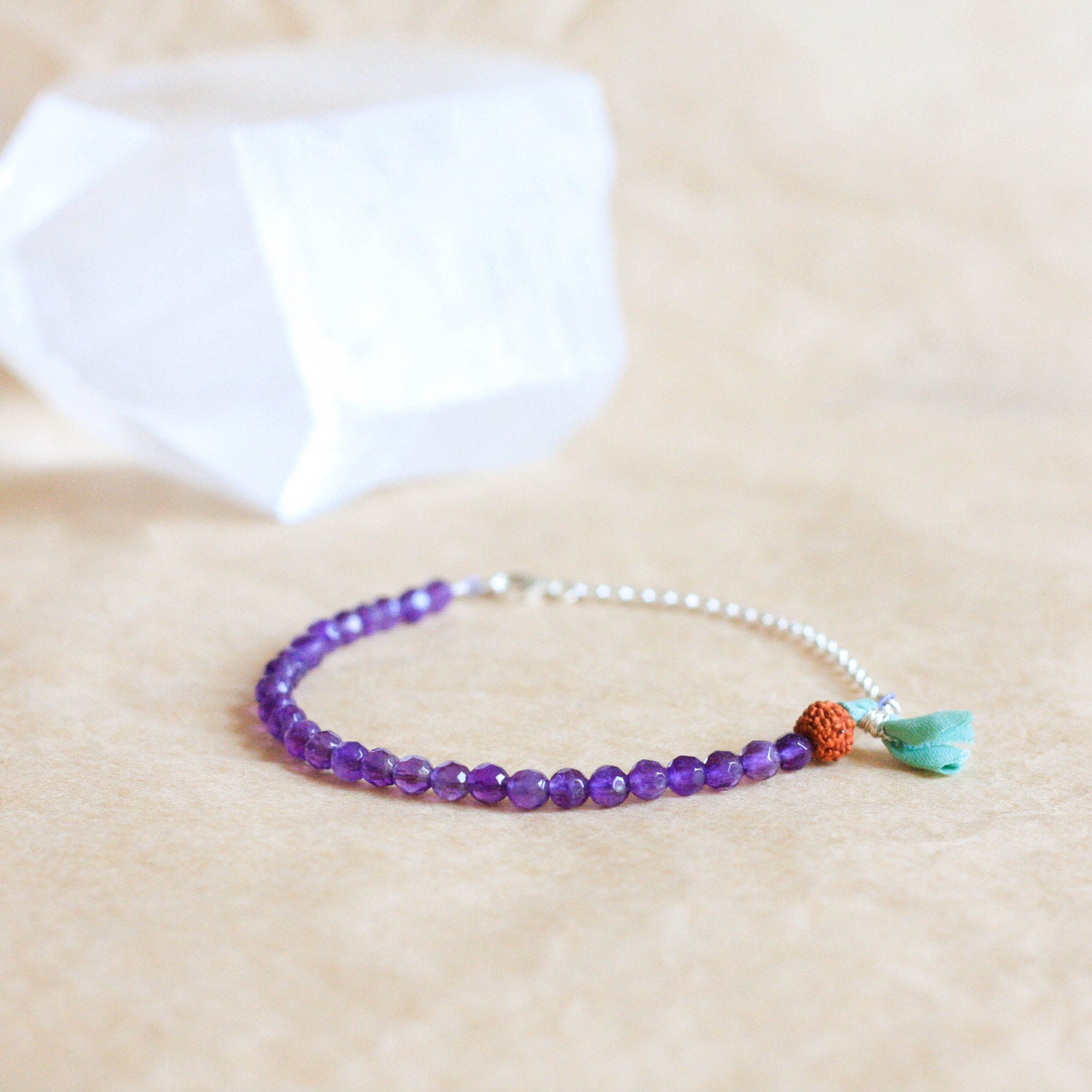 amethyst spiritual bracelet, wrist mala