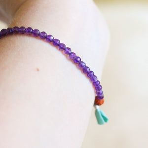 amethyst  tiny bead bracelet, boho jewelry