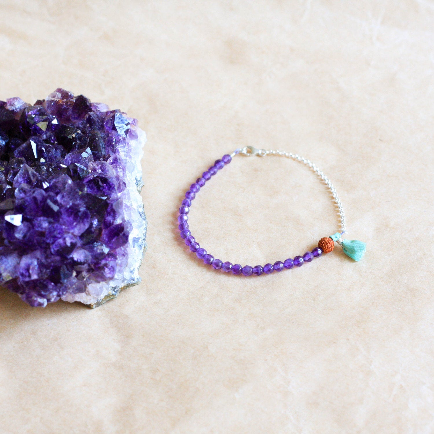 dainty amethyst bracelet, spiritual jewelry