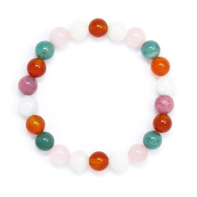 Fertility Bracelet with Rose Quartz Carnelian Moonstone