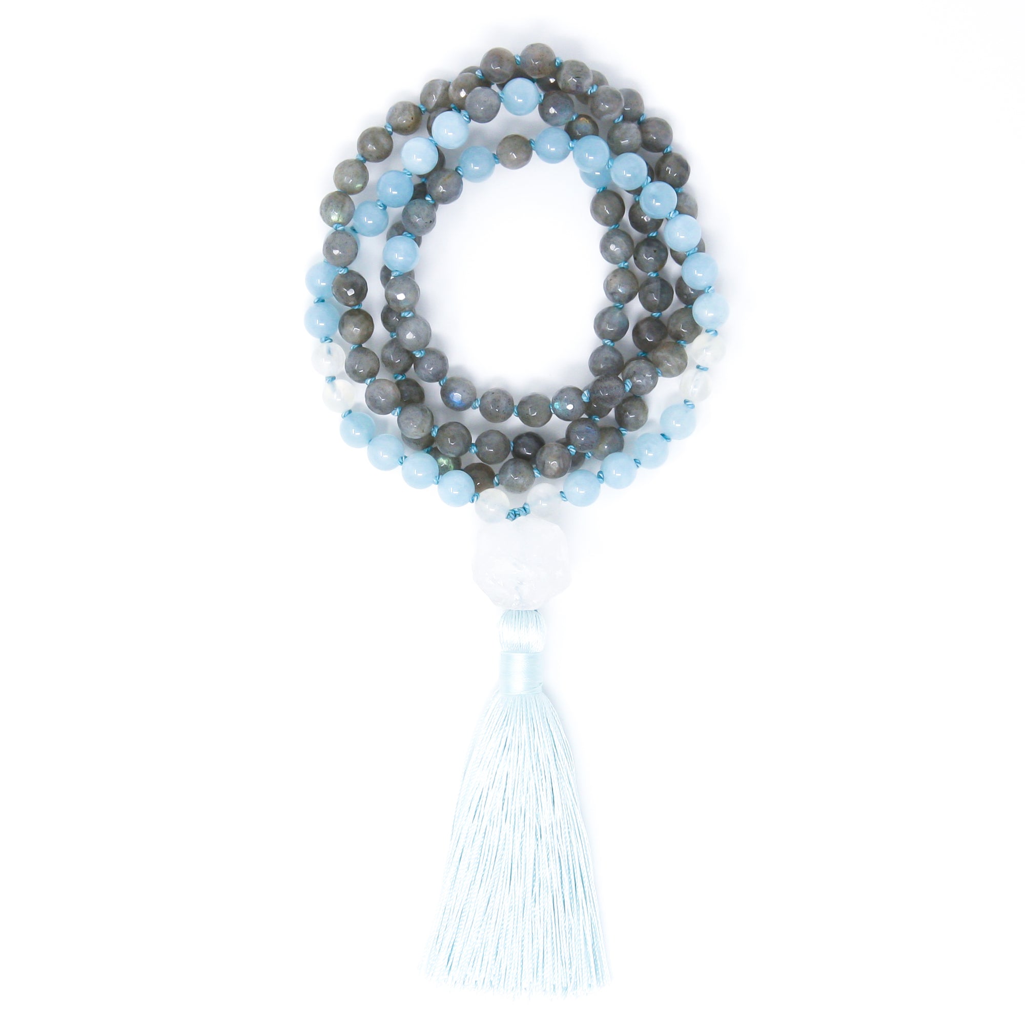 labradorite aquamarine 108 mala beads, spiritual jewelry