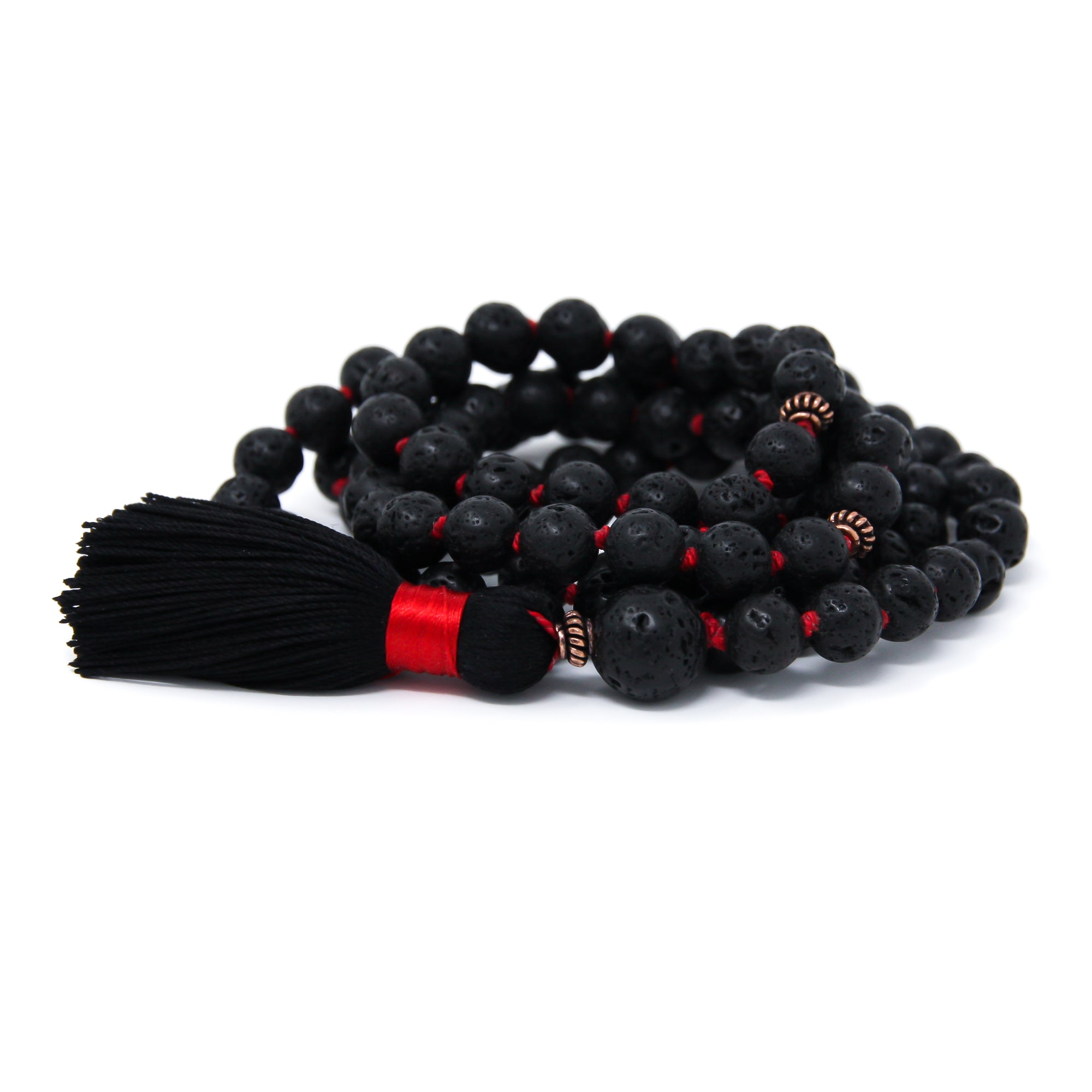 black lava prayer beads, japa mala meditation