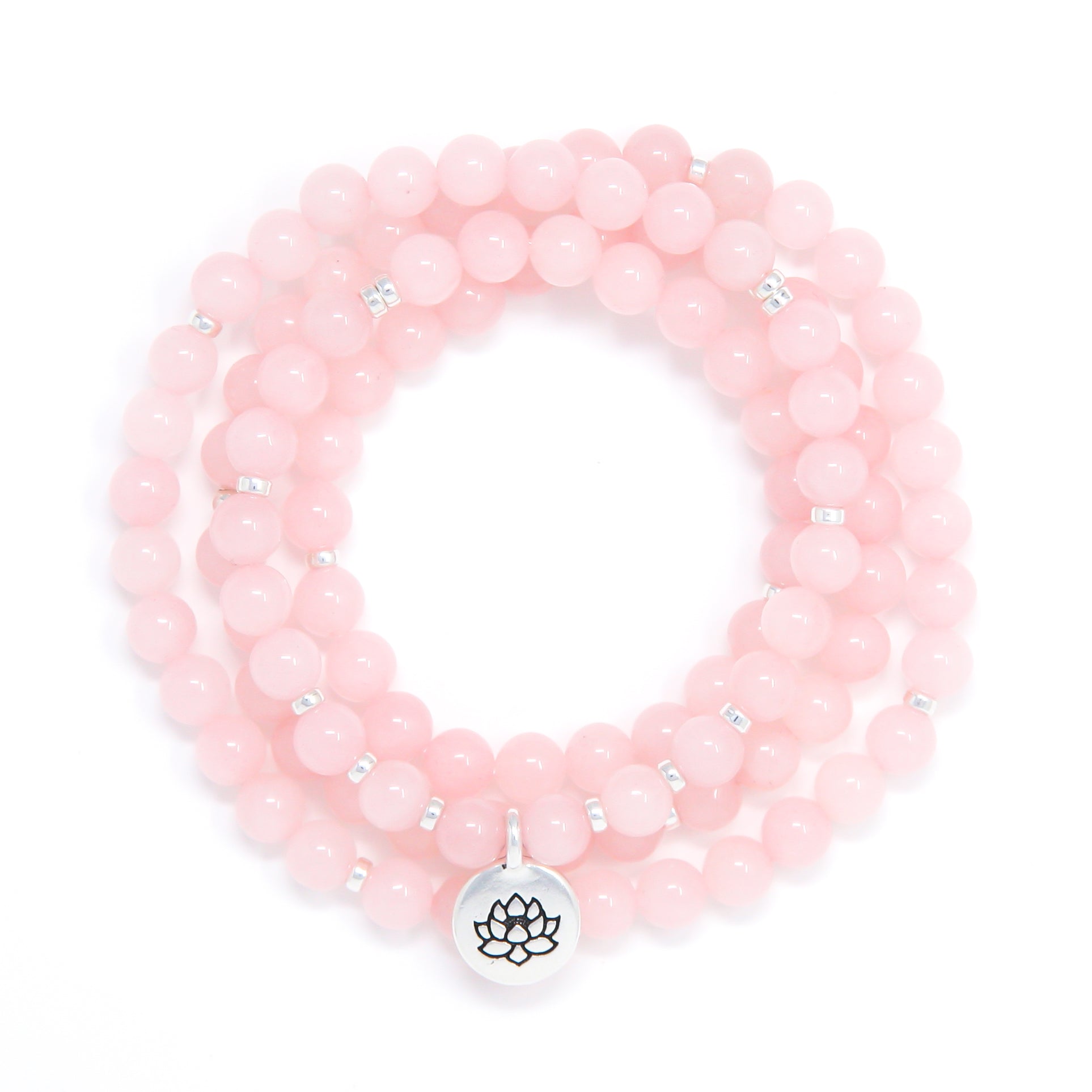 Rose Quartz 108 Mala Bracelet, yoga jewelry