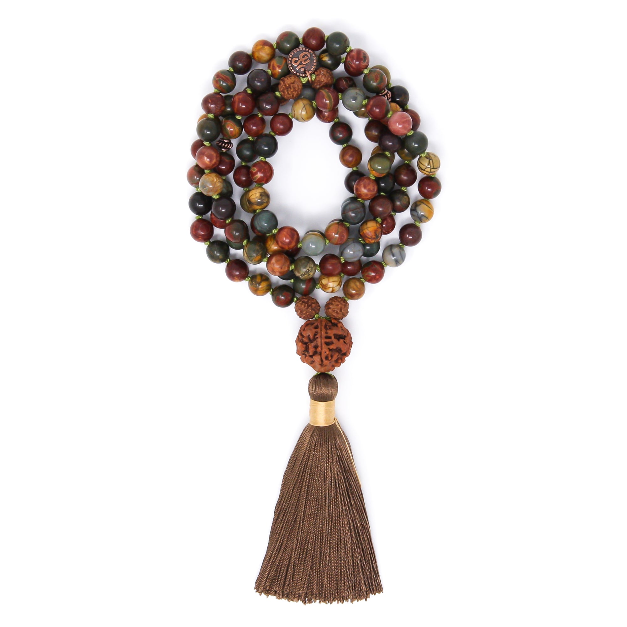 Red Creek Jasper Knotted Mala 108, boho jewelry