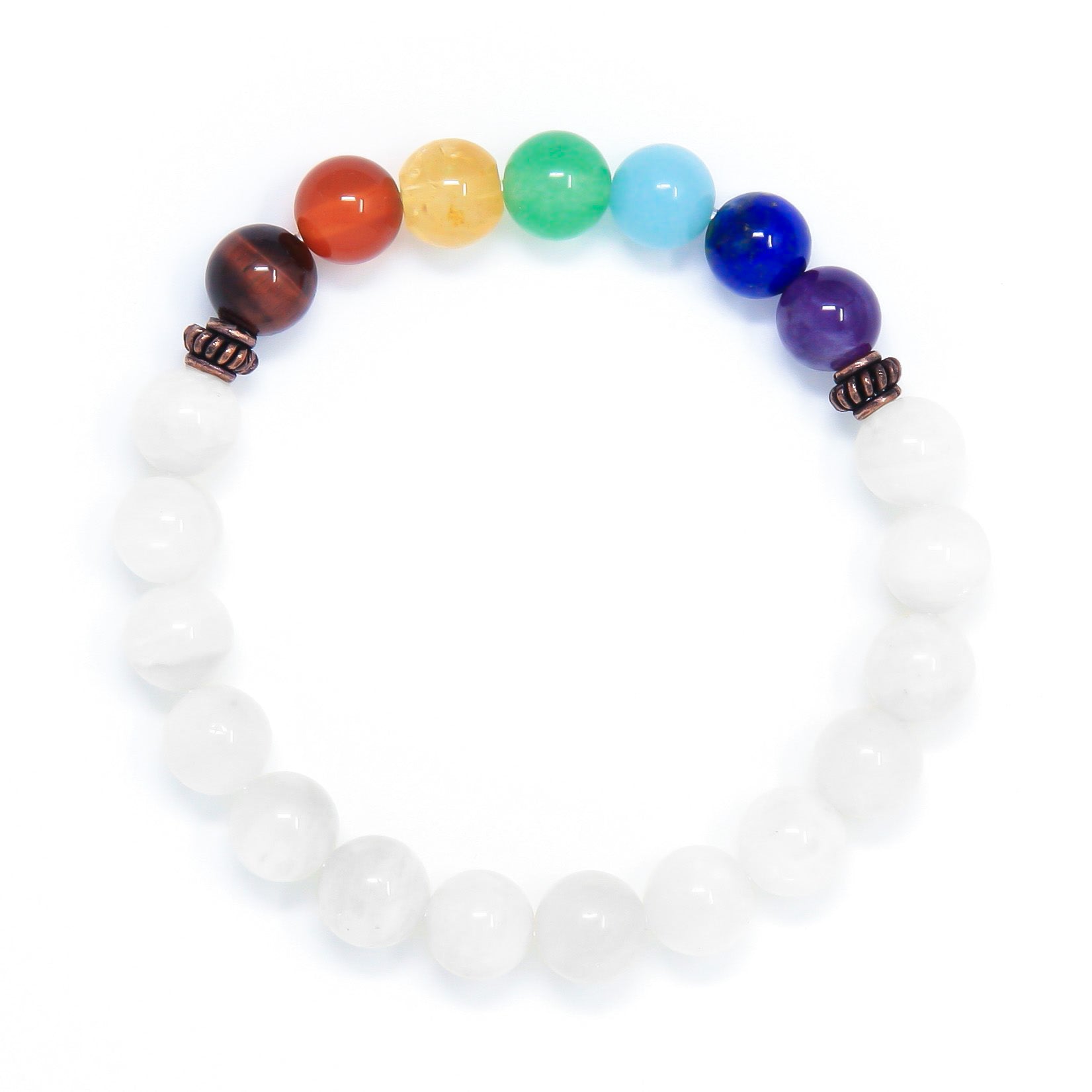 7 chakra Bracelet with Moonstone, yoga bracelet jewelry