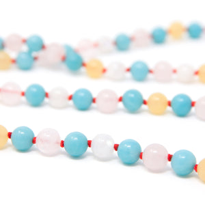 knotted mala 108, colorful yoga beads