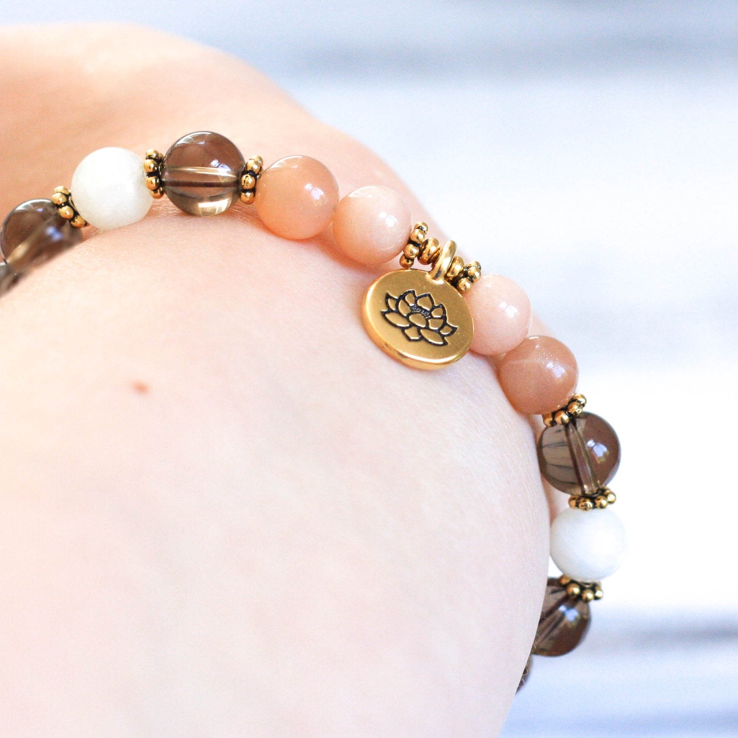 Smoky Quartz Bracelet Round Beads & Stretchable (1 Pc) – Numeroastro