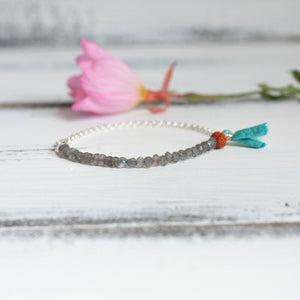 Labradorite mala bracelet, small beads
