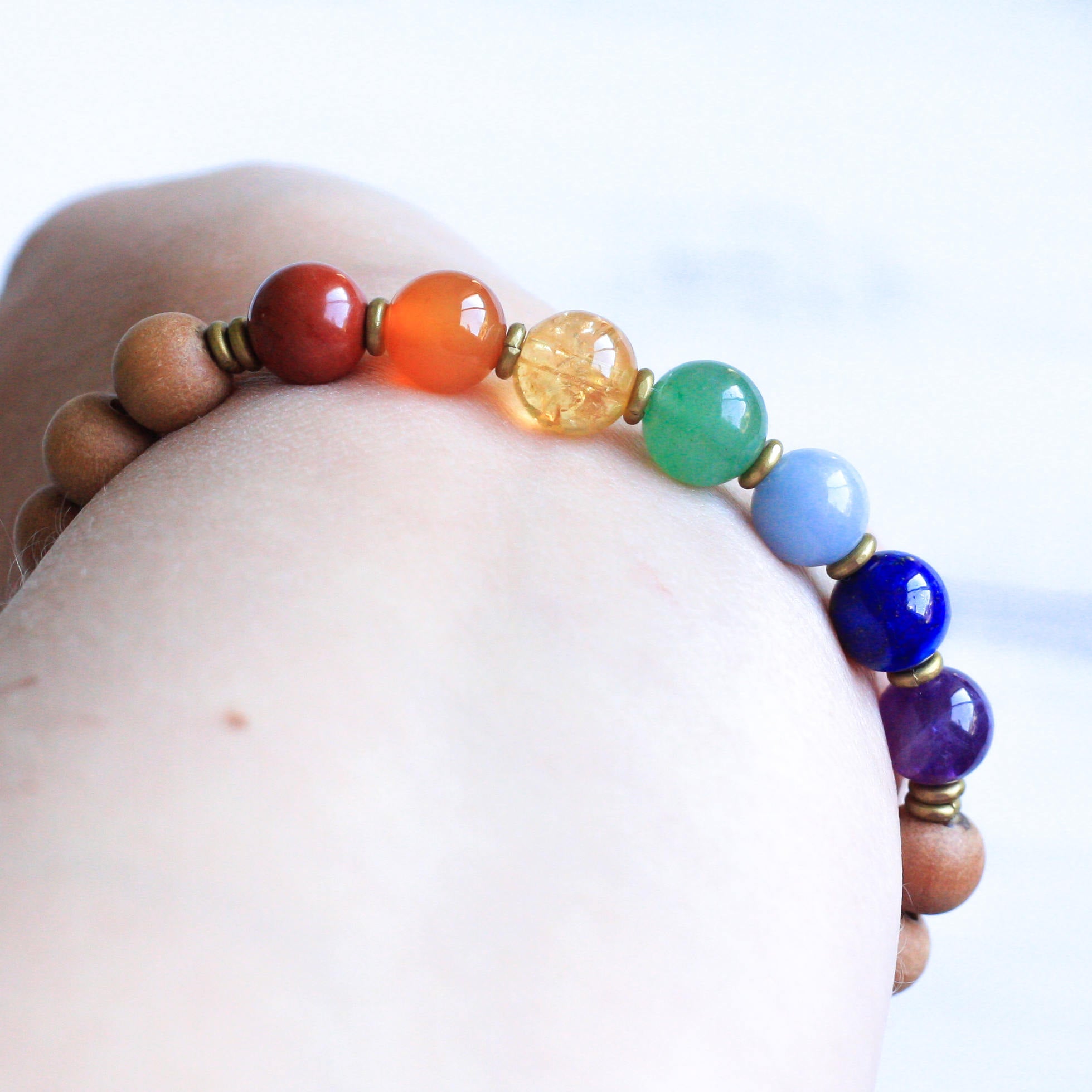 chakra mala beads, sandalwood bracelet