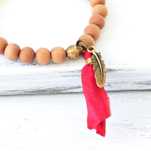 sandalwood tassel bracelet, prayer beads
