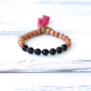 black onyx mala bracelet, yoga jewelry