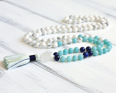howlite prayer beads, boho necklace