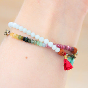 dainty gemstone bracelets, yoga beads