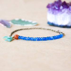 Blue Apatite Yoga Bracelet with Tassel