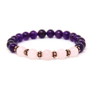 amethyst yoga bracelet, boho jewelry