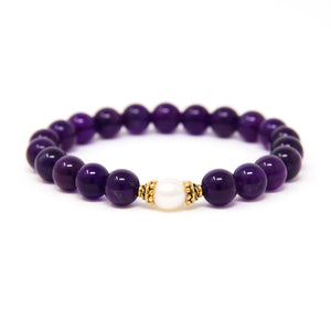 amethyst yoga bracelet, mala beads