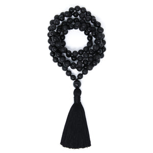 black mala beads 108, boho jewelry