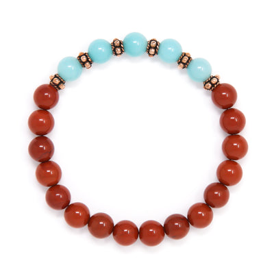 Red Jasper Amazonite Mala Bracelet, crystal healing jewelry