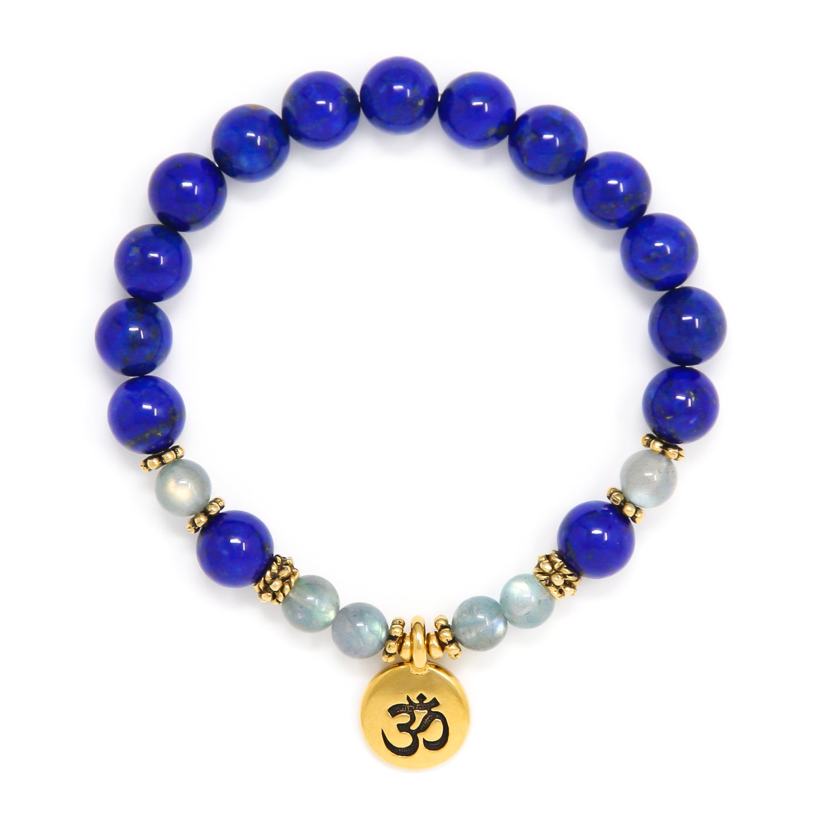 Lapis Lazuli Labradorite Mala Bracelet, yoga jewelry