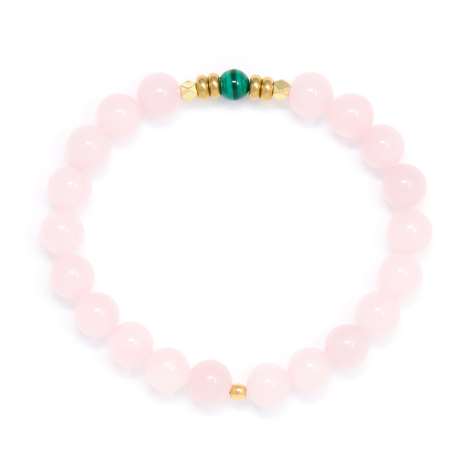 pink Rose Quartz mala bracelet, handmade jewelry