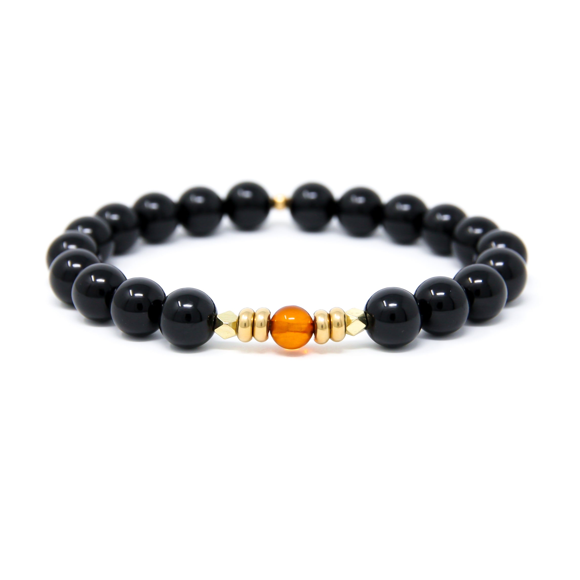 Black Tourmaline prayer bead bracelet, modern yoga jewelry