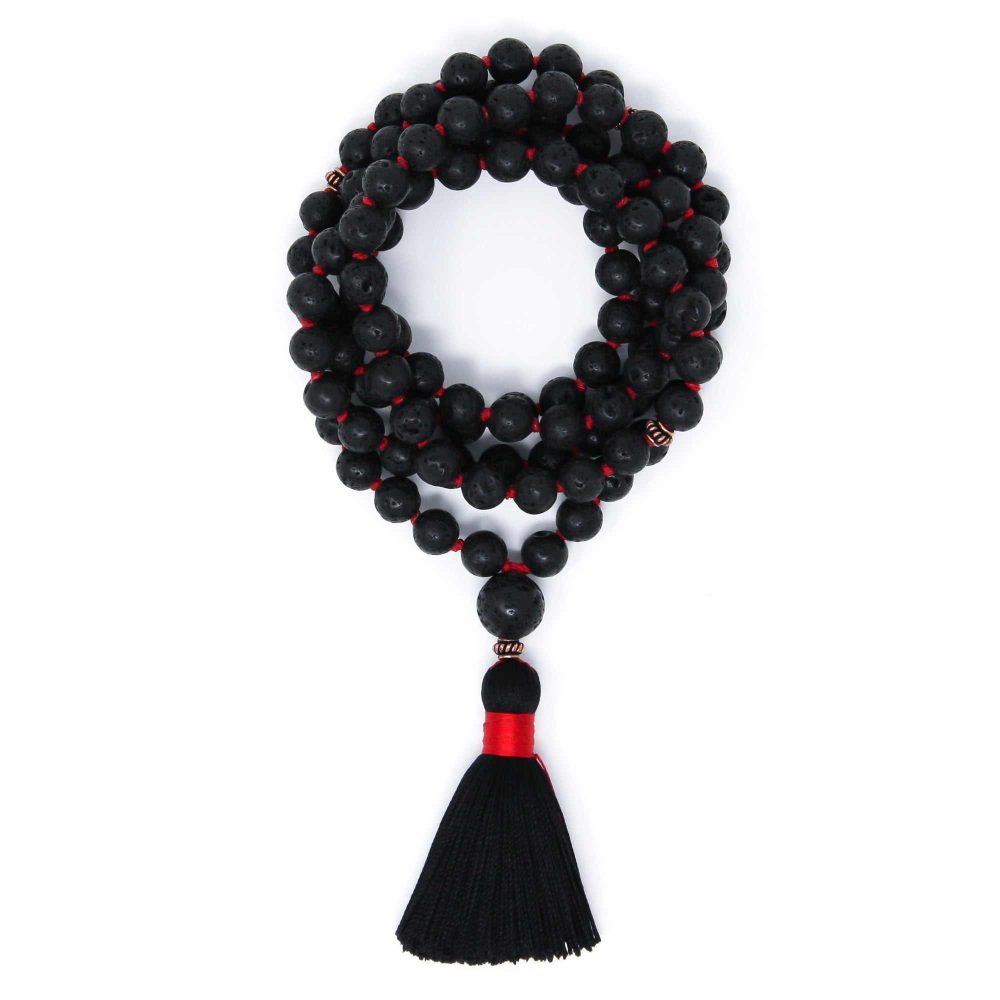 black lava rock mala prayer beads 108, boho jewelry