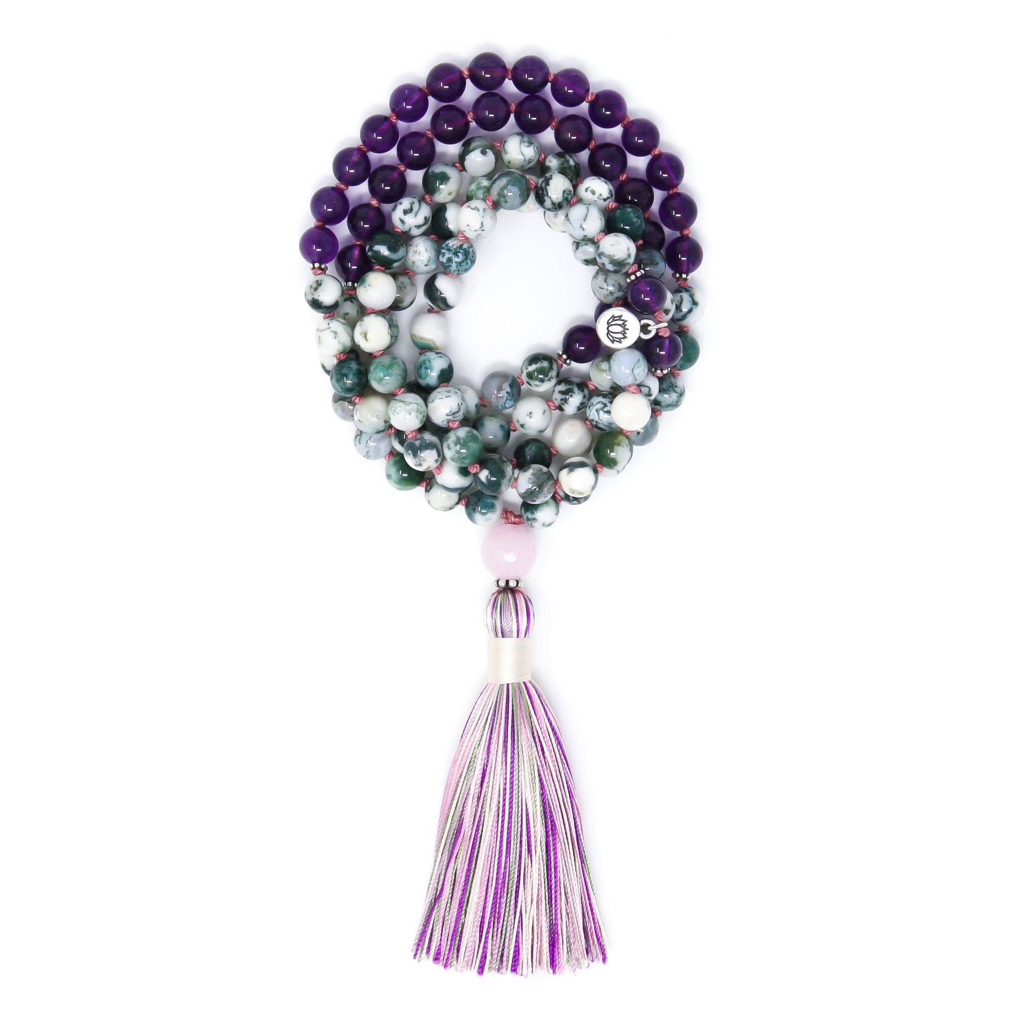 hand knotted mala beads 108, spiritual jewelry